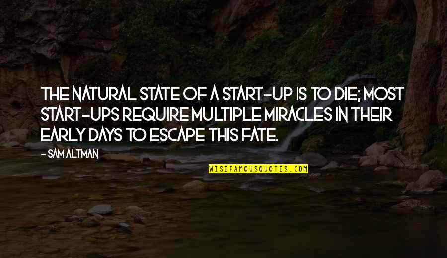 Start Ups Quotes By Sam Altman: The natural state of a start-up is to