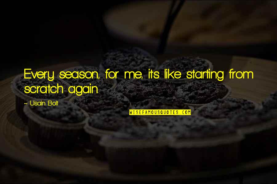 Starting Again Quotes By Usain Bolt: Every season, for me, it's like starting from