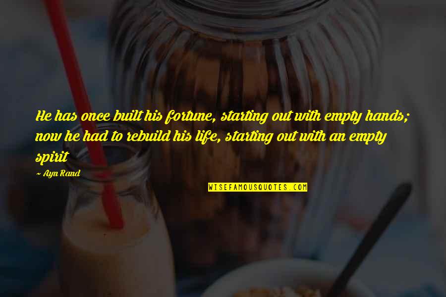 Starting My Life Over Quotes By Ayn Rand: He has once built his fortune, starting out Starting My Life Over Quotes By Ayn Rand: He has once built his fortune, starting out