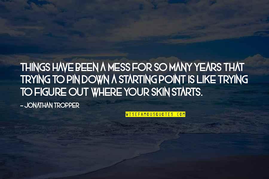 Starting Things Quotes By Jonathan Tropper: Things have been a mess for so many Starting Things Quotes By Jonathan Tropper: Things have been a mess for so many