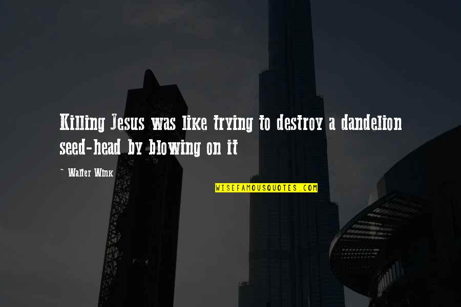 Starting To Give Up On Someone Quotes By Walter Wink: Killing Jesus was like trying to destroy a