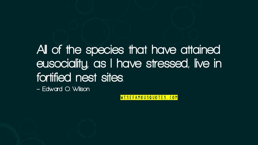 Starting To Like A Girl Quotes By Edward O. Wilson: All of the species that have attained eusociality, Starting To Like A Girl Quotes By Edward O. Wilson: All of the species that have attained eusociality,