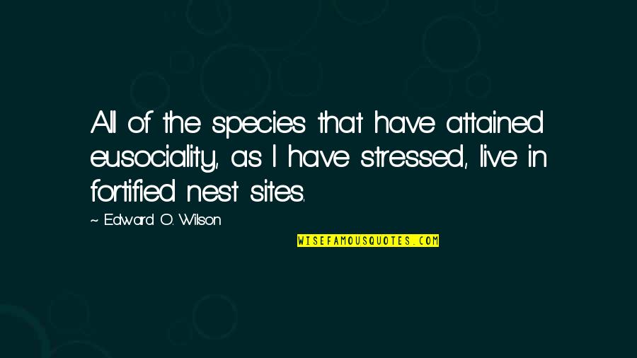 Starting To Like A Girl Quotes By Edward O. Wilson: All of the species that have attained eusociality,