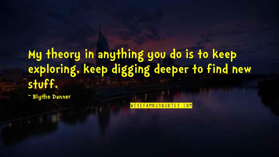 Startup Vitamin Quotes By Blythe Danner: My theory in anything you do is to Startup Vitamin Quotes By Blythe Danner: My theory in anything you do is to