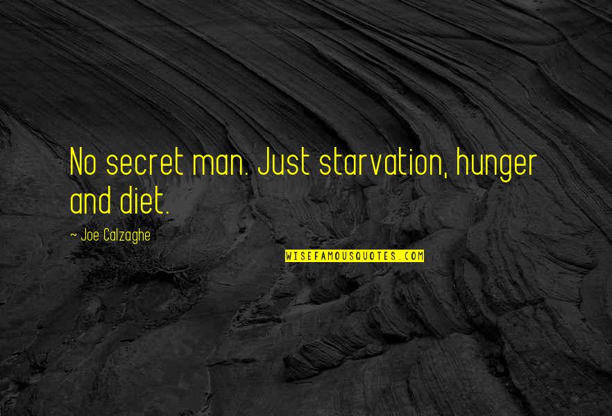 Starvation's Quotes By Joe Calzaghe: No secret man. Just starvation, hunger and diet. Starvation's Quotes By Joe Calzaghe: No secret man. Just starvation, hunger and diet.