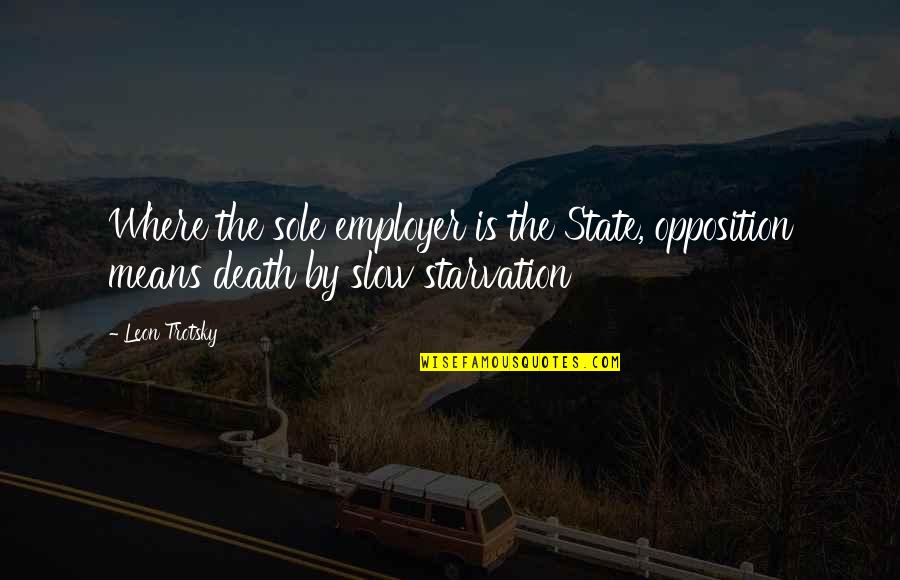 Starvation's Quotes By Leon Trotsky: Where the sole employer is the State, opposition