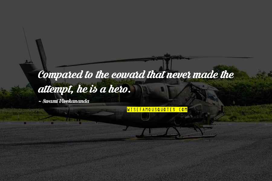 Stasiukiewicz Quotes By Swami Vivekananda: Compared to the coward that never made the Stasiukiewicz Quotes By Swami Vivekananda: Compared to the coward that never made the