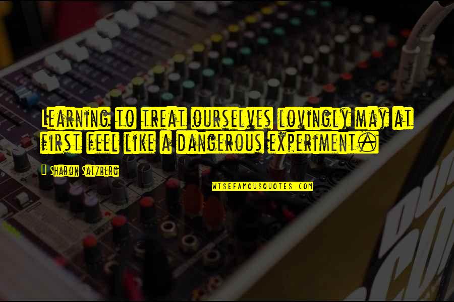 Stassi Karanikolaou Quotes By Sharon Salzberg: Learning to treat ourselves lovingly may at first Stassi Karanikolaou Quotes By Sharon Salzberg: Learning to treat ourselves lovingly may at first