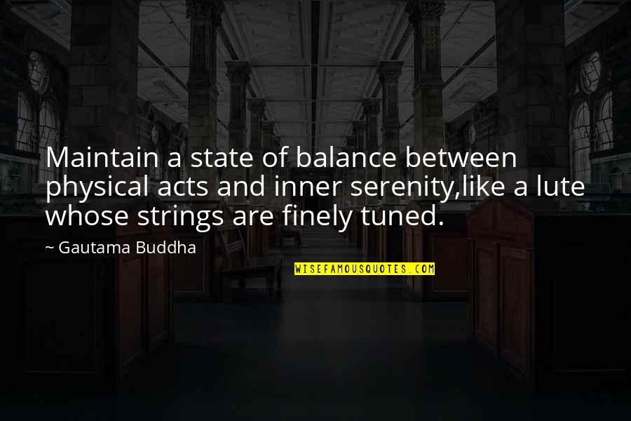 State Are Quotes By Gautama Buddha: Maintain a state of balance between physical acts State Are Quotes By Gautama Buddha: Maintain a state of balance between physical acts