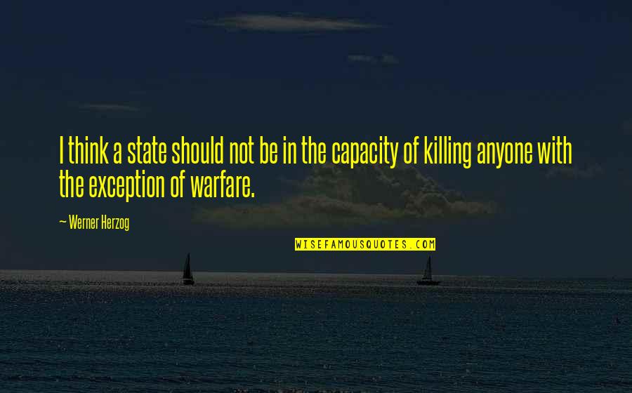 State Of Exception Quotes By Werner Herzog: I think a state should not be in