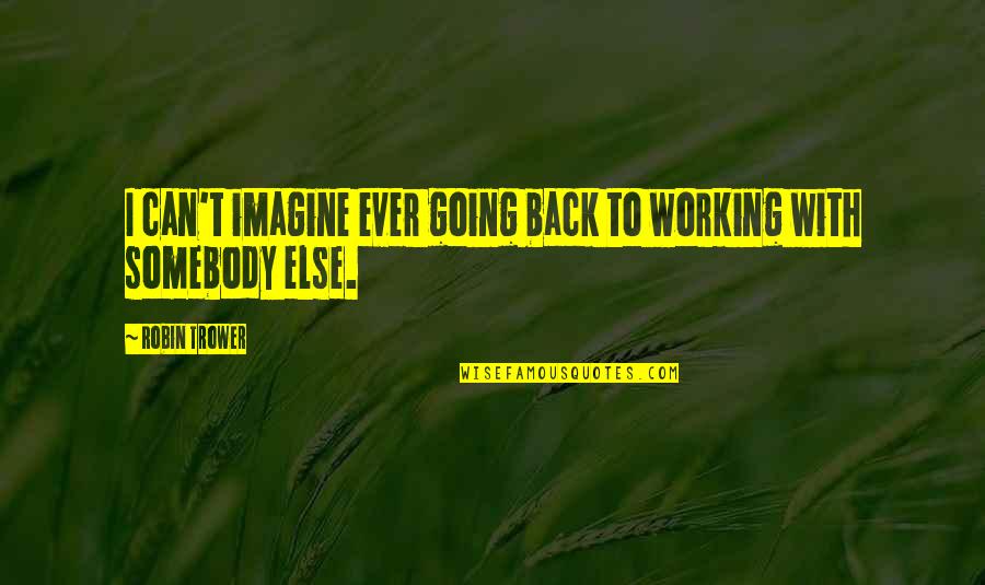 State Terrorism Quotes By Robin Trower: I can't imagine ever going back to working