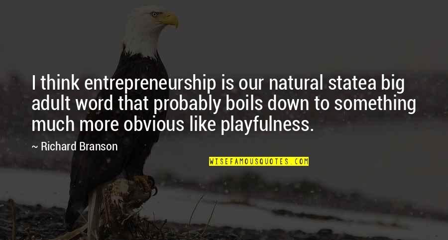 State The Obvious Quotes By Richard Branson: I think entrepreneurship is our natural statea big