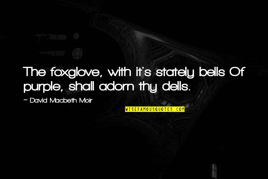 Stately Quotes By David Macbeth Moir: The foxglove, with it's stately bells Of purple, Stately Quotes By David Macbeth Moir: The foxglove, with it's stately bells Of purple,
