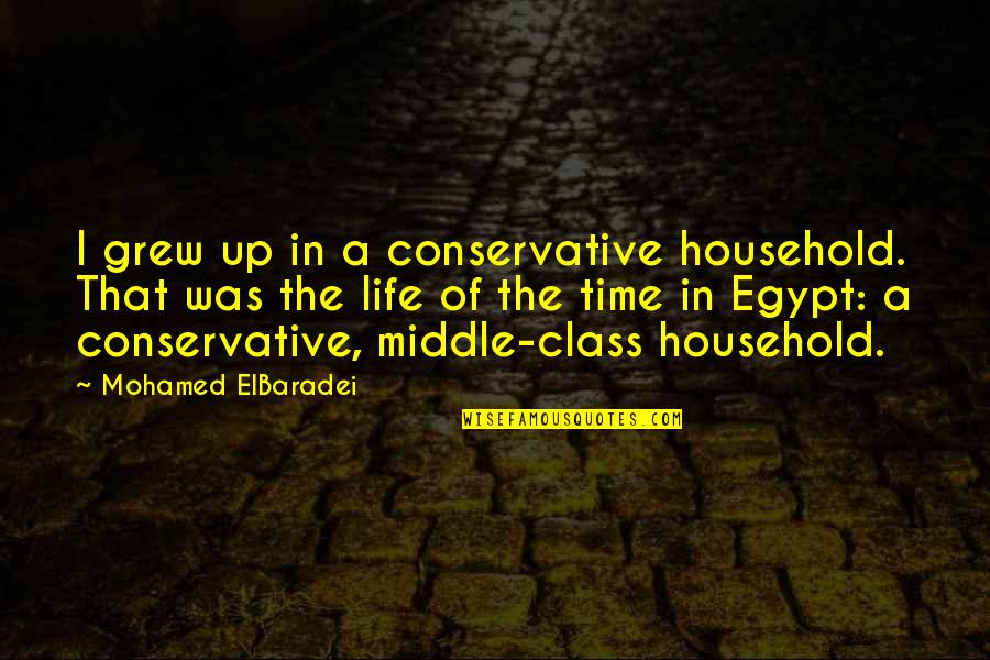 Staters Quotes By Mohamed ElBaradei: I grew up in a conservative household. That Staters Quotes By Mohamed ElBaradei: I grew up in a conservative household. That