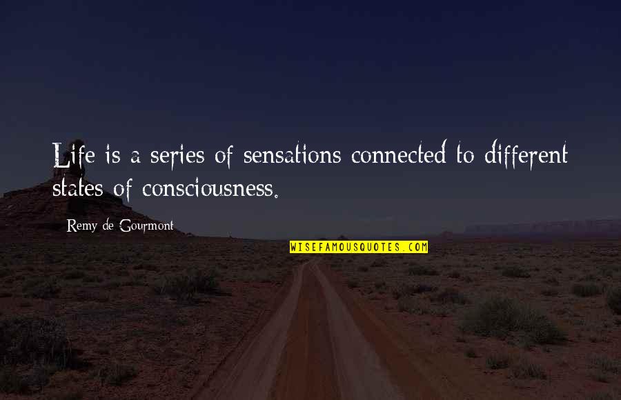 States Of Consciousness Quotes By Remy De Gourmont: Life is a series of sensations connected to