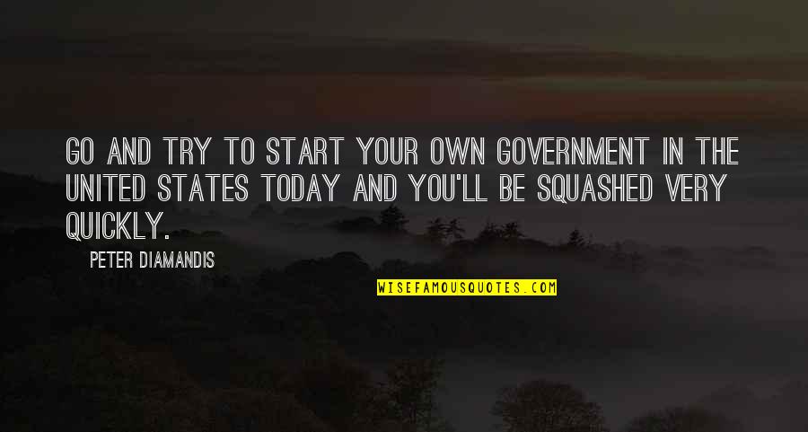 States The Start With M Quotes By Peter Diamandis: Go and try to start your own government