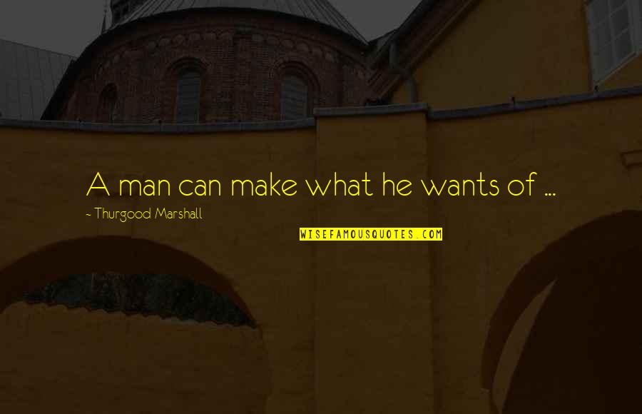 Statified Quotes By Thurgood Marshall: A man can make what he wants of