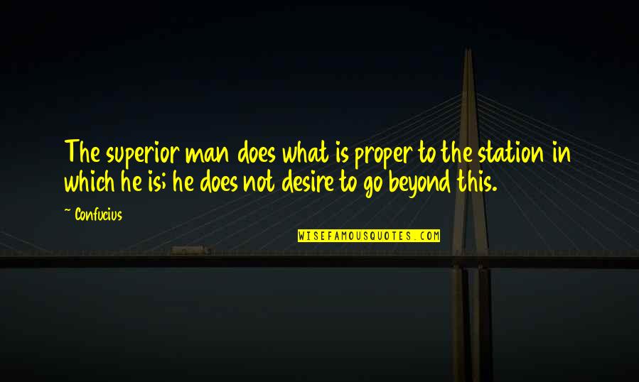 Station To Station Quotes By Confucius: The superior man does what is proper to