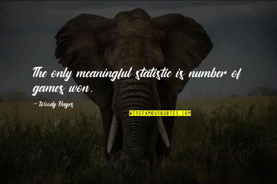 Statistic Quotes By Woody Hayes: The only meaningful statistic is number of games