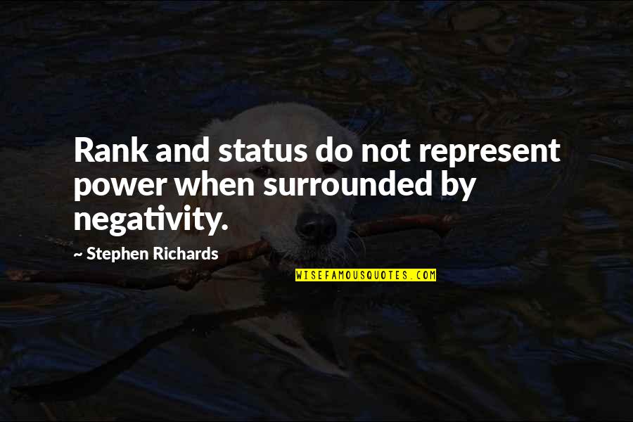 Status In Life Quotes By Stephen Richards: Rank and status do not represent power when