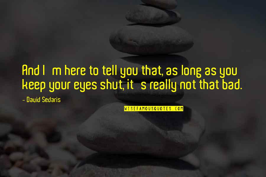 Staufenberg Sichelnstein Quotes By David Sedaris: And I'm here to tell you that, as Staufenberg Sichelnstein Quotes By David Sedaris: And I'm here to tell you that, as
