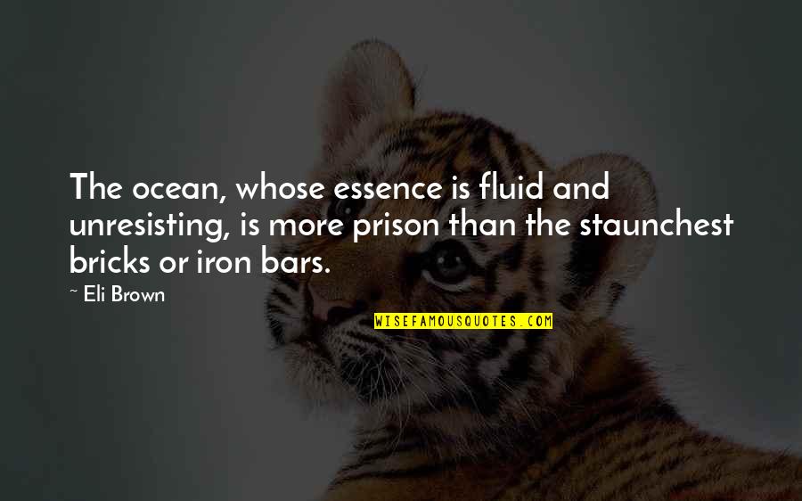Staunchest Quotes By Eli Brown: The ocean, whose essence is fluid and unresisting,