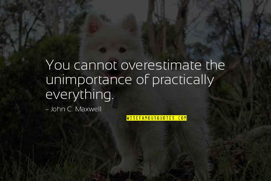 Stavinoha Origin Quotes By John C. Maxwell: You cannot overestimate the unimportance of practically everything. Stavinoha Origin Quotes By John C. Maxwell: You cannot overestimate the unimportance of practically everything.
