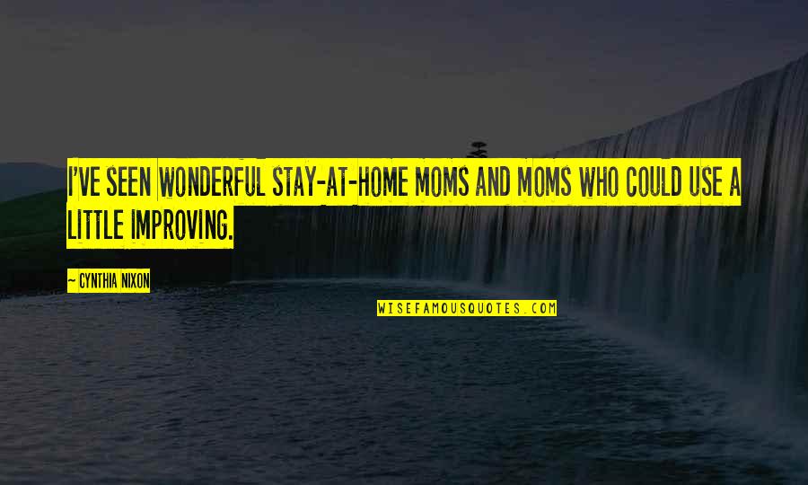Stay At Home Moms Quotes By Cynthia Nixon: I've seen wonderful stay-at-home moms and moms who