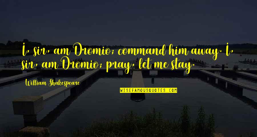 Stay Away From Him Quotes By William Shakespeare: I, sir, am Dromio; command him away. I,