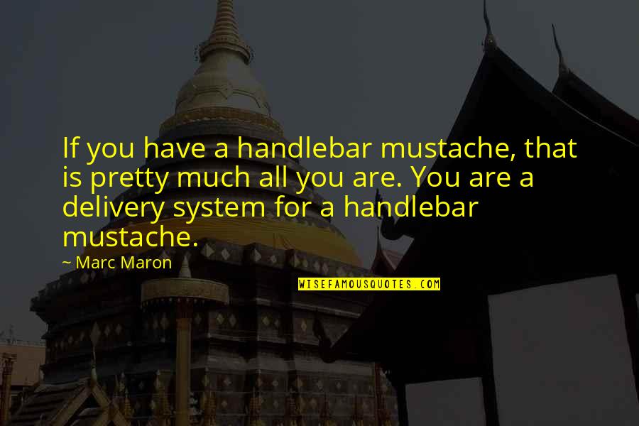 Stay Energized Quotes By Marc Maron: If you have a handlebar mustache, that is