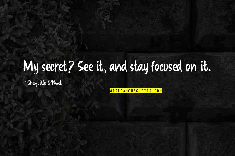 Stay Focus Quotes By Shaquille O'Neal: My secret? See it, and stay focused on