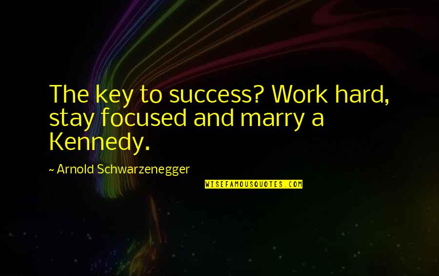 Stay Focused Quotes By Arnold Schwarzenegger: The key to success? Work hard, stay focused