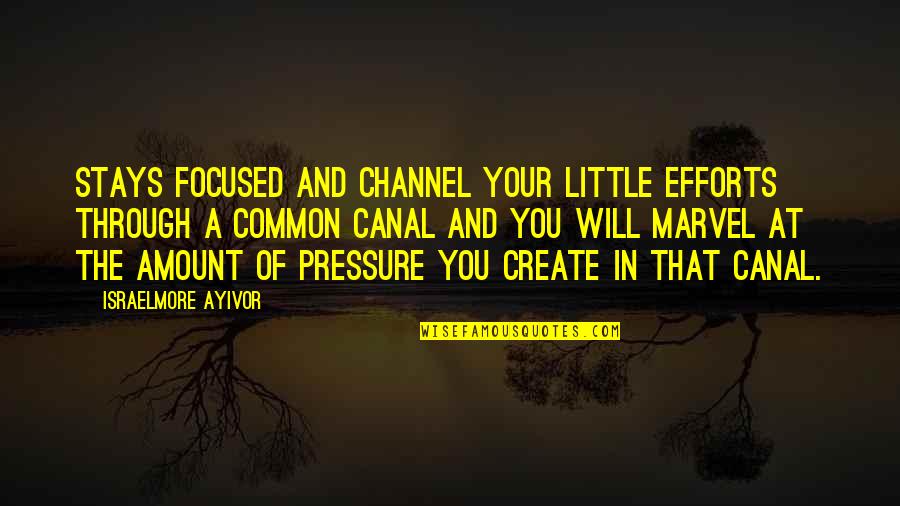 Stay Focused Quotes By Israelmore Ayivor: Stays focused and channel your little efforts through