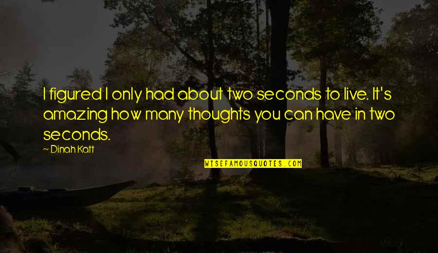 Stay Happy And In Love Quotes By Dinah Katt: I figured I only had about two seconds Stay Happy And In Love Quotes By Dinah Katt: I figured I only had about two seconds