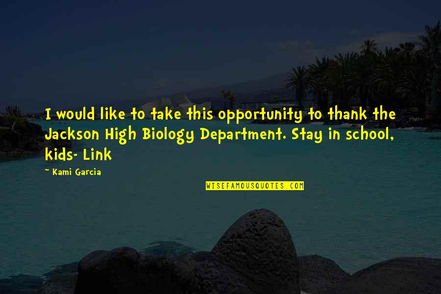 Stay High Quotes By Kami Garcia: I would like to take this opportunity to