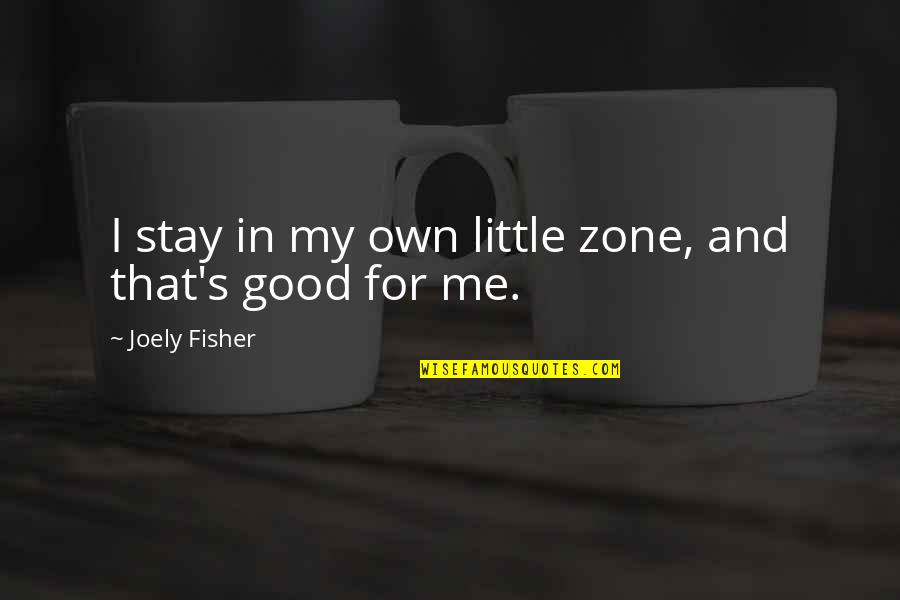 Stay In The Zone Quotes By Joely Fisher: I stay in my own little zone, and
