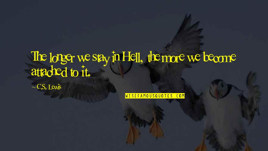 Stay Longer Quotes By C.S. Lewis: The longer we stay in Hell, the more