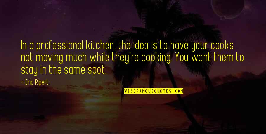 Stay Moving Quotes By Eric Ripert: In a professional kitchen, the idea is to