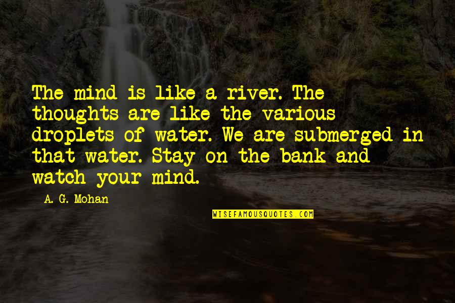 Stay Out Of My Mind Quotes By A. G. Mohan: The mind is like a river. The thoughts