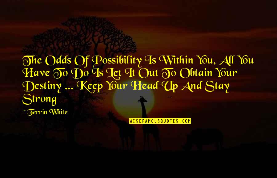 Stay Out Of Your Head Quotes By Terrin White: The Odds Of Possibility Is Within You, All