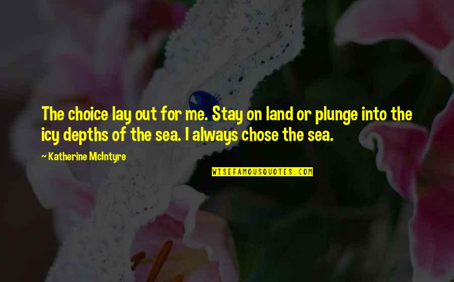 Stay Safe Out There Quotes By Katherine McIntyre: The choice lay out for me. Stay on