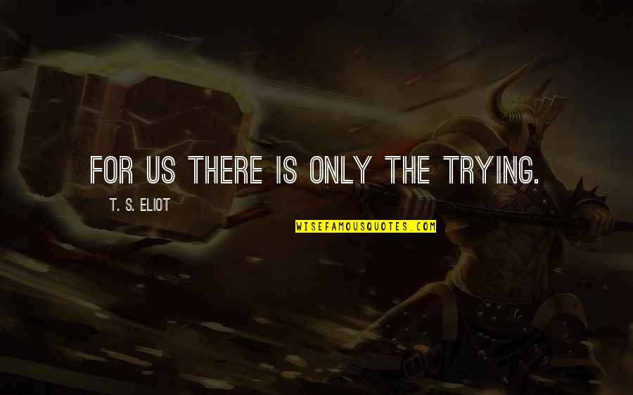 Stay Unbothered Quotes By T. S. Eliot: For us there is only the trying.