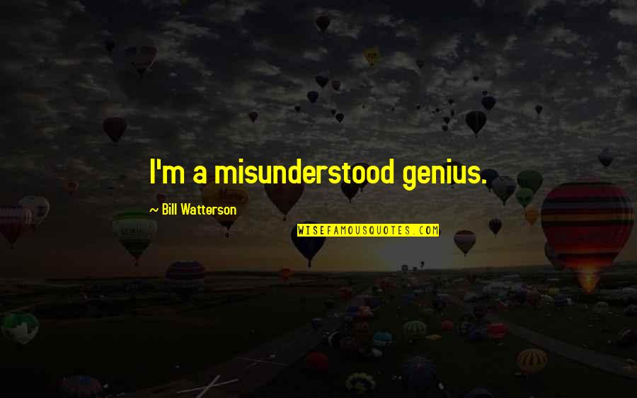 Stayed Or Staid Quotes By Bill Watterson: I'm a misunderstood genius.