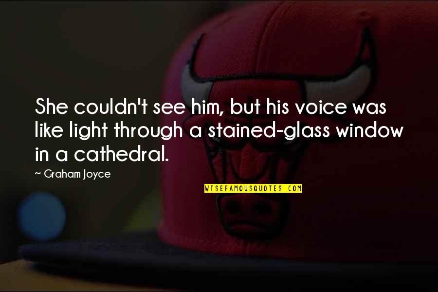 Staying Aloof Quotes By Graham Joyce: She couldn't see him, but his voice was Staying Aloof Quotes By Graham Joyce: She couldn't see him, but his voice was