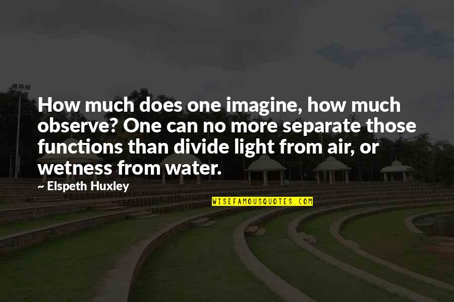 Staying Clean Quotes By Elspeth Huxley: How much does one imagine, how much observe?