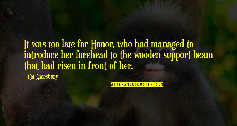 Staying Grounded In Life Quotes By Cat Amesbury: It was too late for Honor, who had