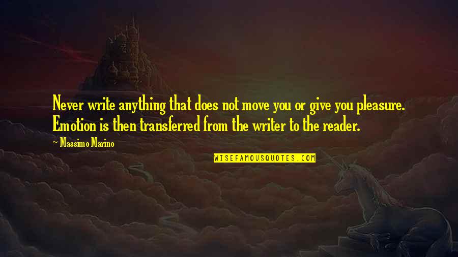 Staying Happily Married Quotes By Massimo Marino: Never write anything that does not move you Staying Happily Married Quotes By Massimo Marino: Never write anything that does not move you
