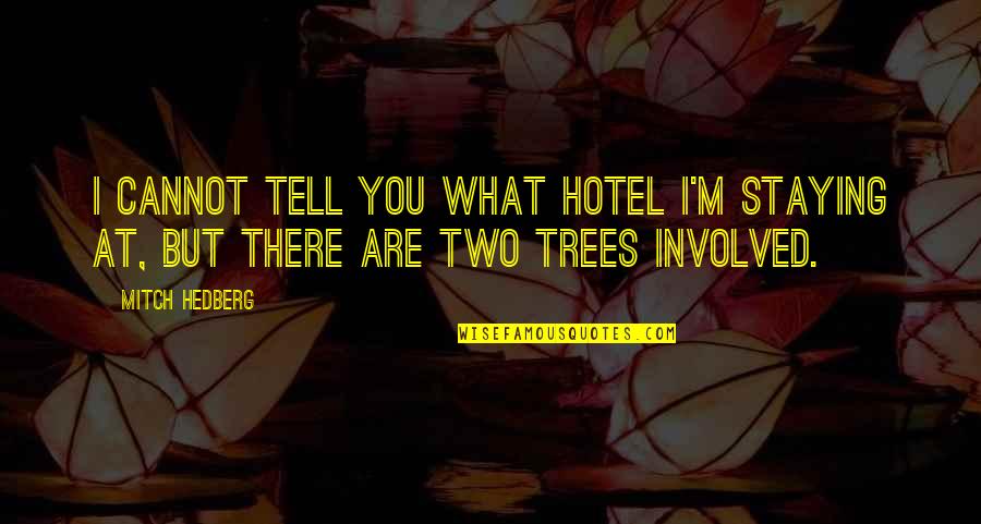 Staying In A Hotel Quotes By Mitch Hedberg: I cannot tell you what hotel I'm staying