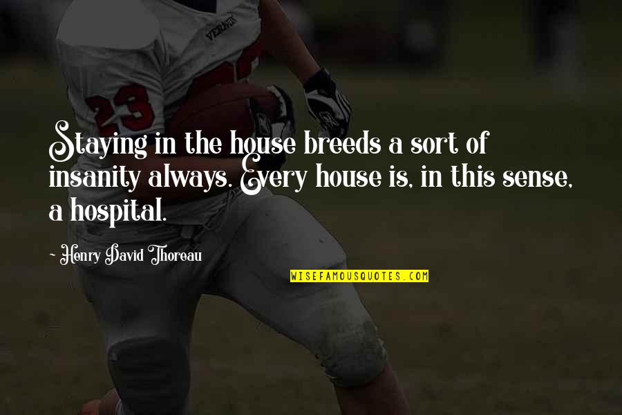 Staying In Quotes By Henry David Thoreau: Staying in the house breeds a sort of