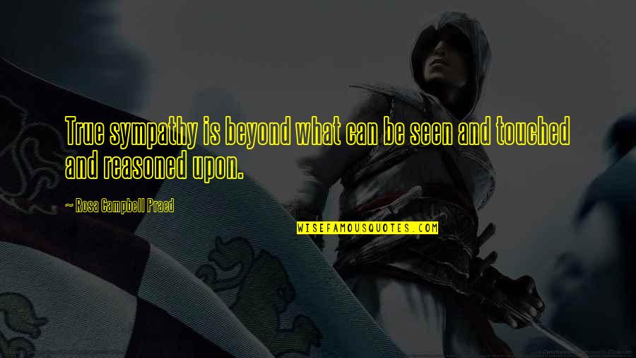 Staying In The Fight Quotes By Rosa Campbell Praed: True sympathy is beyond what can be seen Staying In The Fight Quotes By Rosa Campbell Praed: True sympathy is beyond what can be seen
